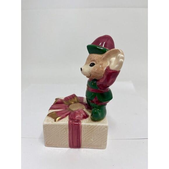 Omnibus Fitz & Floyd Christmas Mouse / Elf Candle Holder Pair 5.25" #2052/103 - Picture 8 of 10